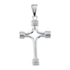 33.75x23.25 mm Tubular Cross in 14K White Gold