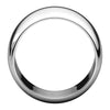 10k White Gold 12mm Half Round Band, Size 12.5