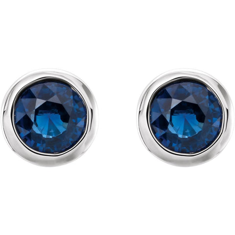 Sterling Silver Imitation Blue Sapphire Earrings