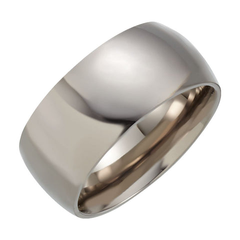 Titanium 10mm Domed Polished Band Size 11