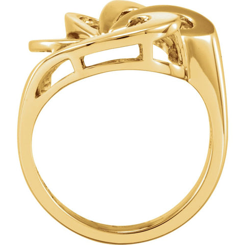 14k Yellow Gold Freeform Ring , Size 6