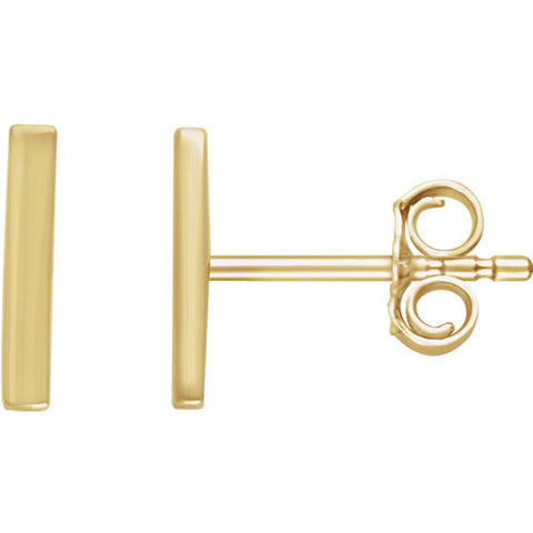 14k Yellow Gold Vertical Bar Earrings