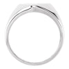 14k White Gold Heart Signet Ring, Size 6