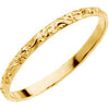 Kid's Etched Ring in 14k Yellow Gold ( Size 6 )