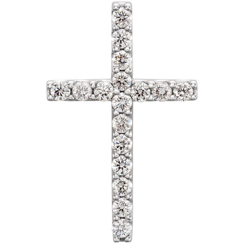 14k White Gold 1/4 CTW Petite Diamond Cross Pendant