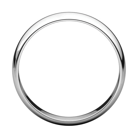 10k White Gold 5mm Half Round Light Band, Size 9.5