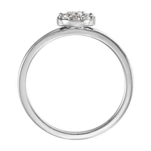 14k White Gold 1/4 CTW Diamond Ring, Size 7