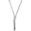 14k White Gold Letter "Z" 1/10 CTW Diamond 16" Necklace