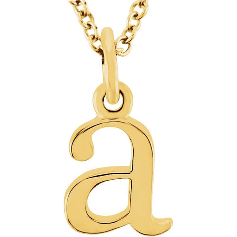 14k Yellow Gold "a" Lowercase Initial 16" Necklace