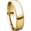 14k Yellow Gold 5mm Light Comfort Fit Milgrain Band , Size 9