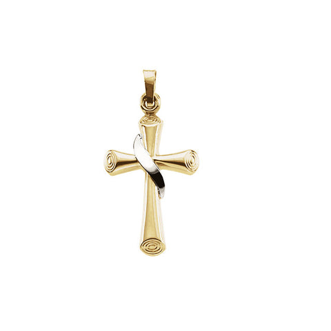 Two-Tone Hollow Cross Pendant