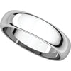 10k White Gold 5mm Half Round Band, Size 8