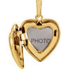 14k Yellow Gold .005 CTW Diamond Heart Shape Locket