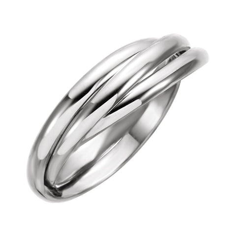 14k White Gold 2.5mm 3-Band Rolling Ring Size 7