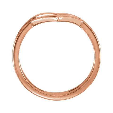 14k Rose Gold Double Row "V" Ring, Size 7