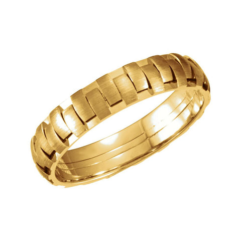 14k Yellow Gold 5mm Patterned Band Size 6