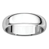 10k White Gold 5mm Half Round Band, Size 8.5