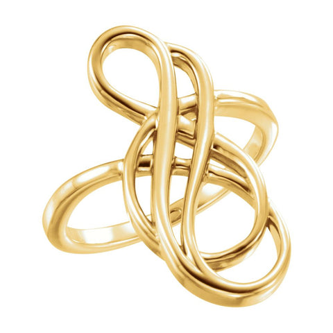 14k Yellow Gold Freeform Ring , Size 7