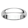 10k White Gold 4mm Half Round Band, Size 11