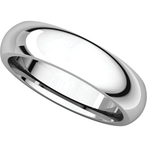 10k White Gold 5mm Comfort Fit Band, Size 10