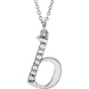 14K White Gold 0.04 CTW Diamond Lowercase Letter "B" Initial 16-Inch Necklace