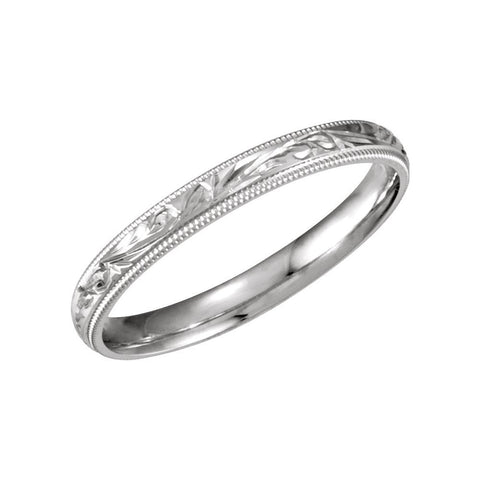 14k White Gold 3mm Comfort-Fit Band Size 6