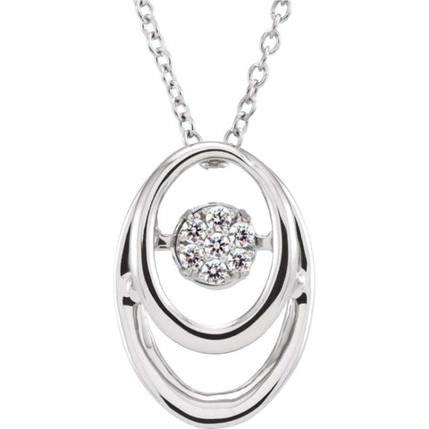 Sterling Silver 1/10 CTW Diamond 18" Mystara® Necklace