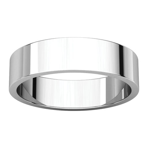 10k White Gold 5mm Flat Band, Size 10