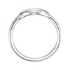 14k White Gold Circle Ring , Size 7