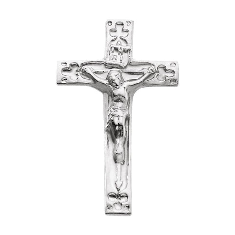 14k White Gold Crucifix Lapel Pin