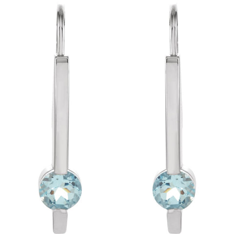 14k White Gold Aquamarine Earrings