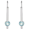 14k White Gold Aquamarine Earrings