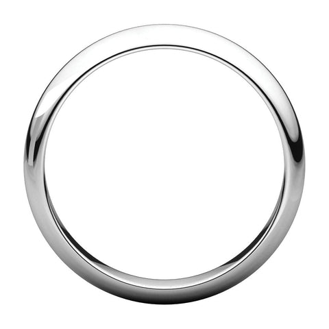 10k White Gold 4mm Half Round Band, Size 8.5