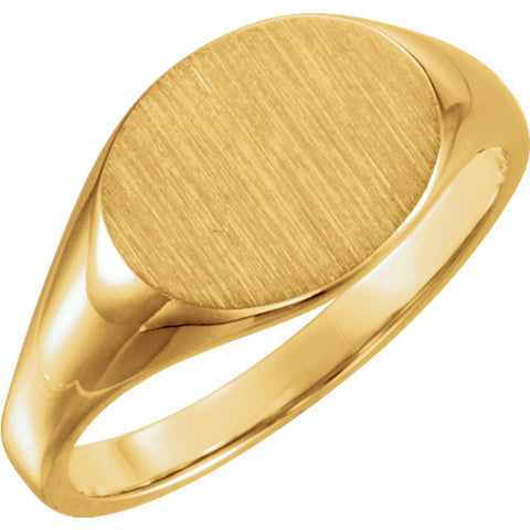 10k Yellow Gold Ladies Oval Signet Ring, Size 6