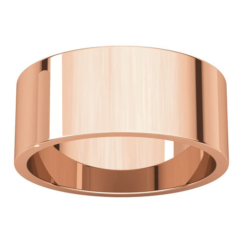 10k Rose Gold 8mm Flat Band, Size 7