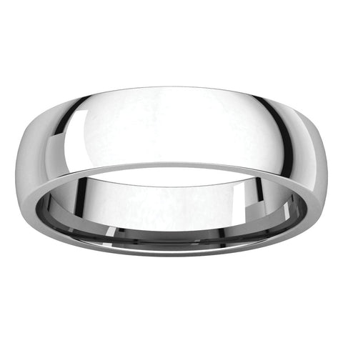 10k White Gold 5mm Light Comfort Fit Band, Size 5