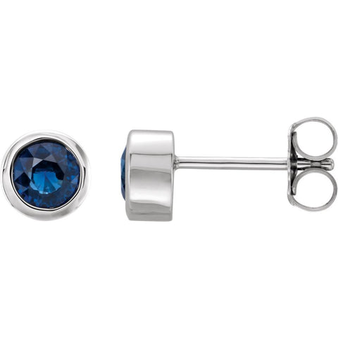 Sterling Silver Imitation Blue Sapphire Earrings