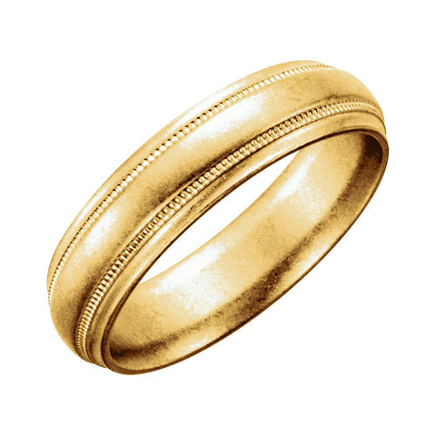 14k Yellow Gold 6mm Milgrain Band Size 9