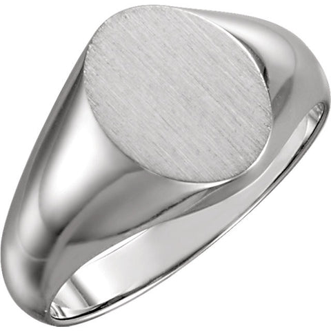 Sterling Silver 8x10mm Oval Signet Ring, Size 7