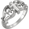 Cross Ring in 14k White Gold ( Size 6 )