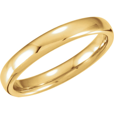 14k Yellow Gold 3.5mm Euro-Style Light Comfort-Fit Wedding Band Size 7