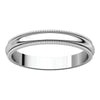 10k White Gold 3mm Milgrain Band, Size 8