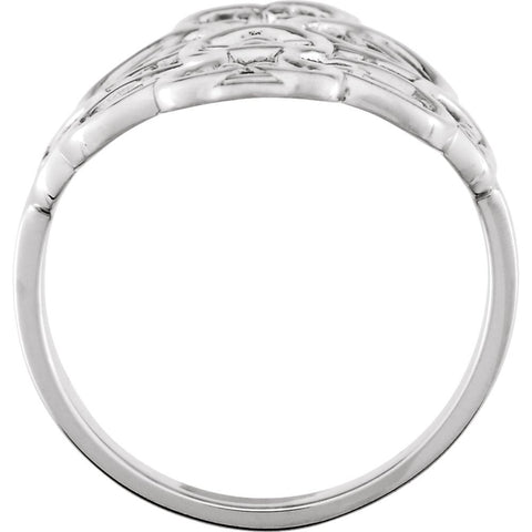 14k White Gold Filigree Ring, Size 6