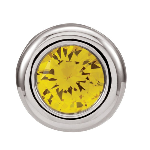 14k Yellow Gold Imitation Citrine "November" Birthstone Pendant Slide