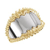 Metal Fashion Ring in 14k White and Yellow Gold ( Size 6 )