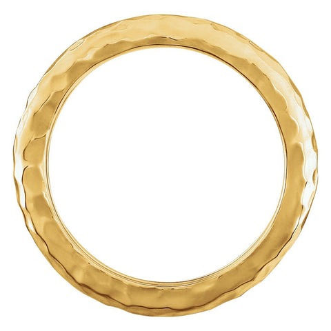 14k Yellow Gold Hammered Ring, Size 7