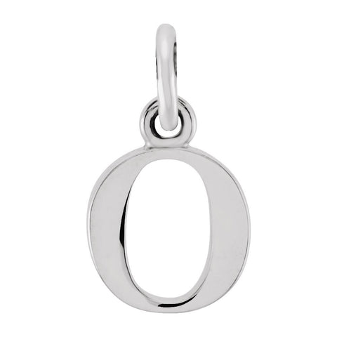 14k White Gold "o" Lowercase Initial Pendant