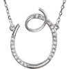 14k White Gold Letter "O" 1/10 ctw. Diamond Initial 17-inch Necklace