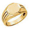 14k Yellow Gold Men's Signet Ring, Size 10