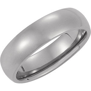 Titanium 6mm Domed Band, Size 10.5